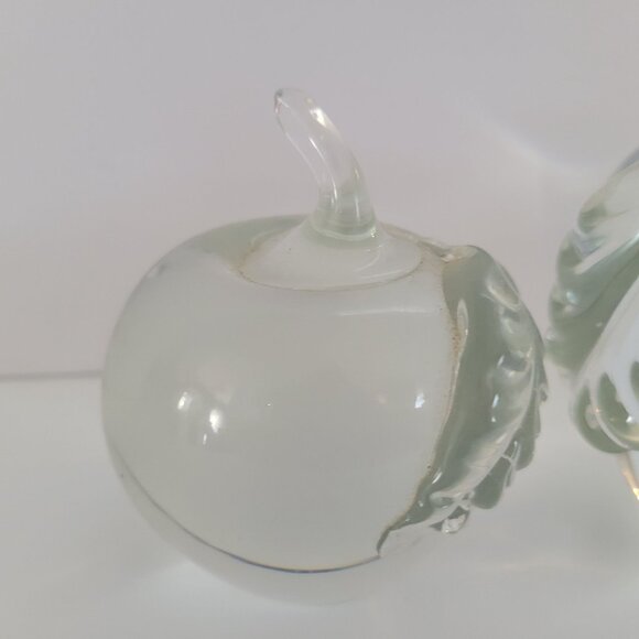 Clear Glass Apple Art Decor Sculptures Peperweights - Picture 2 of 11